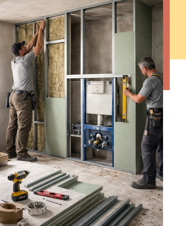 Установка сантехнических перегородок в Липецке от 8835 руб. | ОТДЕЛОЧНИК-Лпц