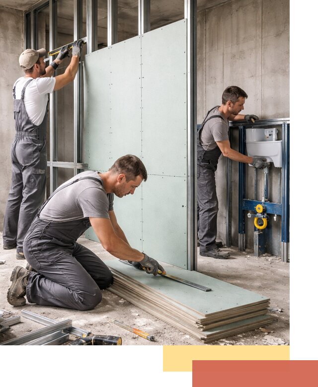 Монтаж и ремонт сантехнических перегородок в Липецке