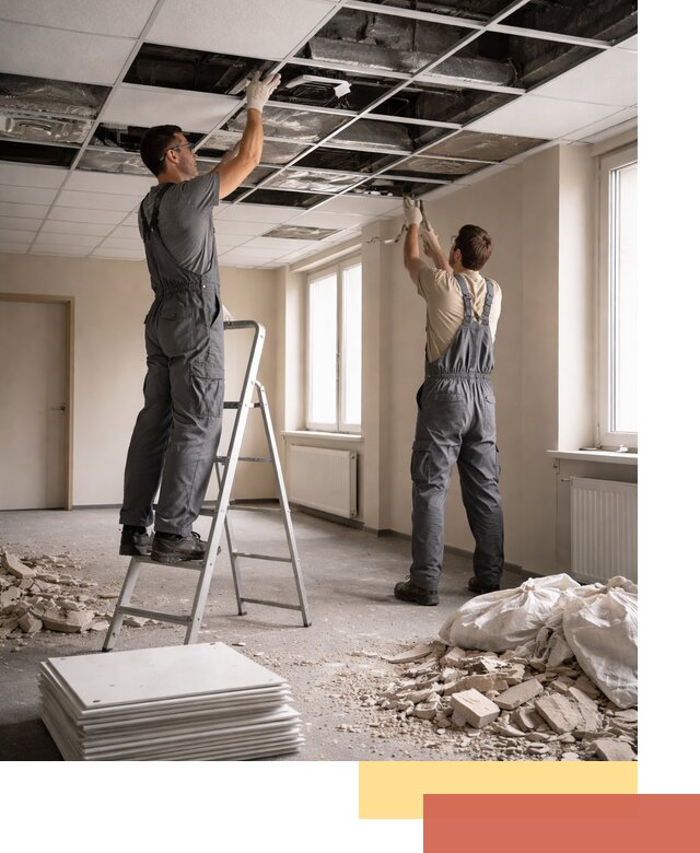 Демонтаж потолков Армстронг профессионально в Липецке