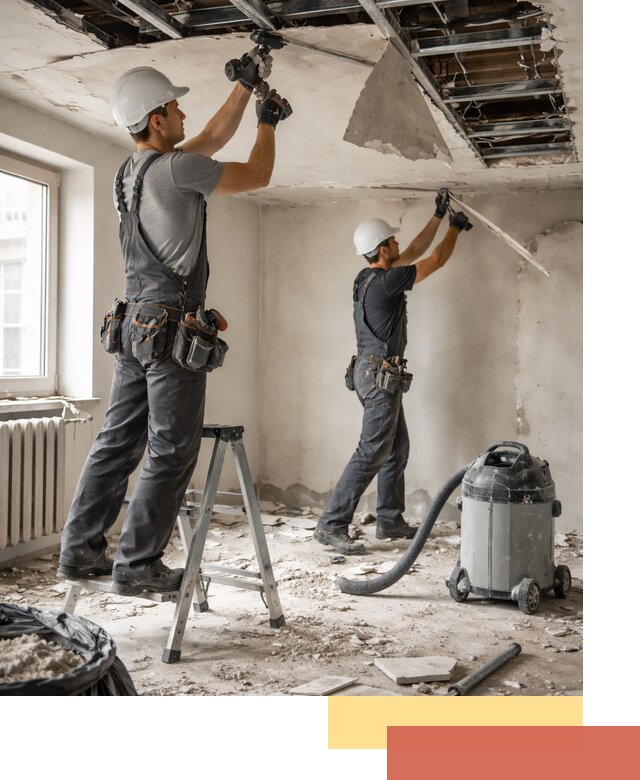 Демонтаж гипсокартонного потолка в Липецке быстро и аккуратно