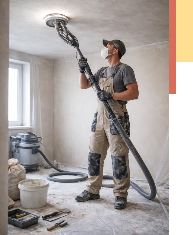 Шлифовка потолка в Липецке от 3638 руб. — услуги шлифования потолка | ОТДЕЛОЧНИК-Лпц