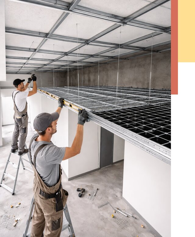 Монтаж потолка грильято в Липецке от 468 руб./м² — быстрая сборка под ключ | ОТДЕЛОЧНИК-Лпц