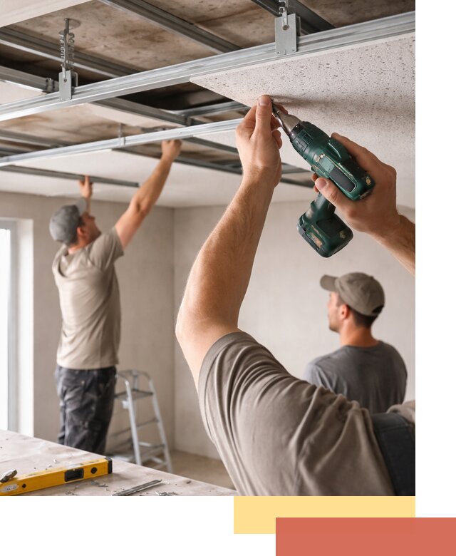 Монтаж акустического потолка в Липецке под ключ