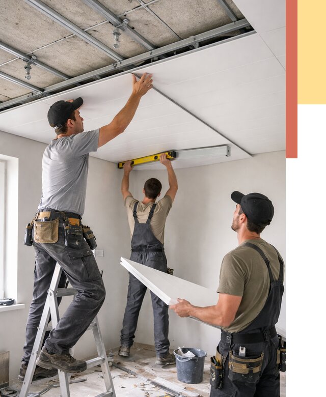 Монтаж потолка из ПВХ панелей в Липецке от 3638 руб./м2 — быстро и недорого | ОТДЕЛОЧНИК-Лпц