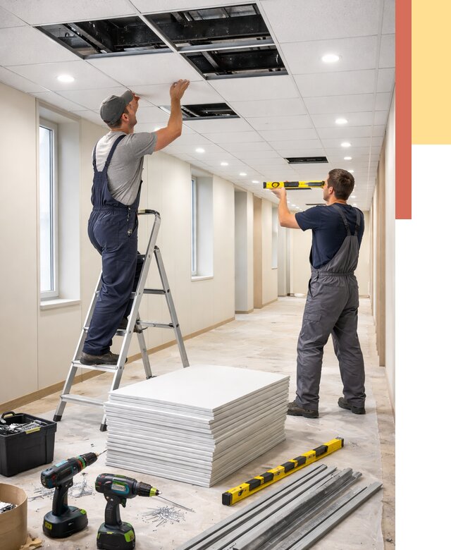 Ремонт потолка Армстронг в Липецке от 4677 руб. — быстро и недорого | ОТДЕЛОЧНИК-Лпц