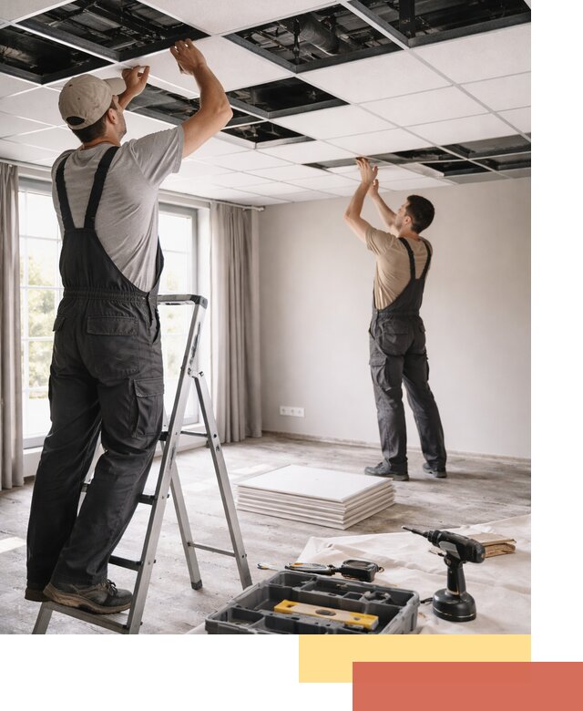 Замена плит подвесного потолка в Липецке быстро и качественно