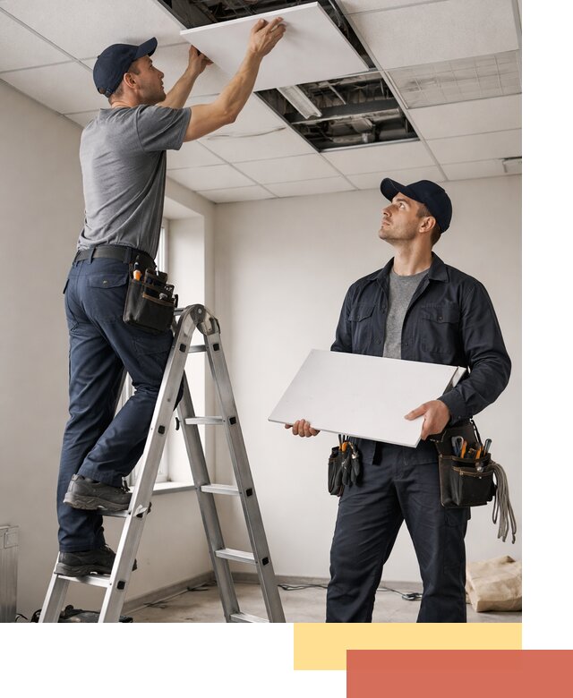 Обслуживание подвесного потолка в Липецке — ремонт и чистка