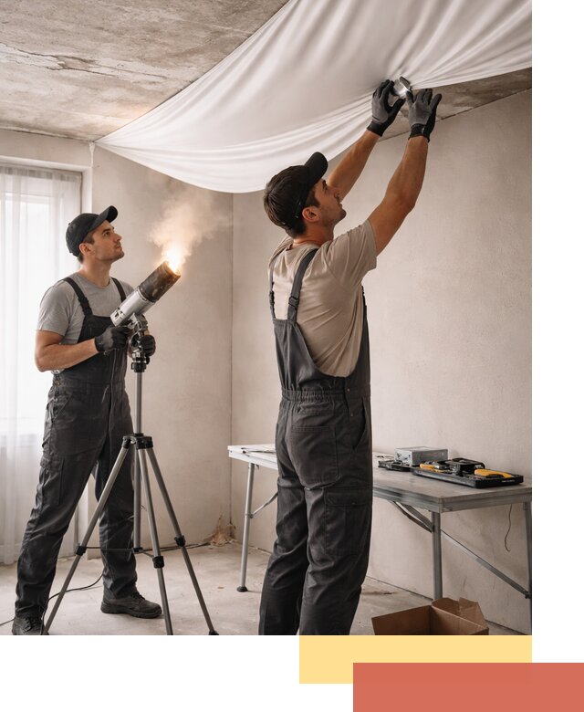 Установка натяжного потолка под ключ в Липецке