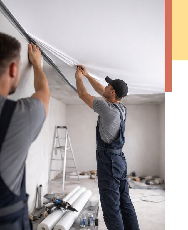 Монтаж матового натяжного потолка в Липецке от 4677 руб./м² — быстро и недорого | ОТДЕЛОЧНИК-Лпц