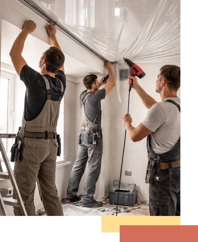 Монтаж глянцевого натяжного потолка в Липецке быстро и качественно