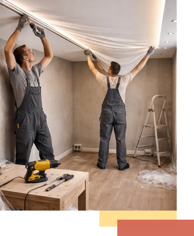 Монтаж натяжного потолка с подсветкой в Липецке цена и сроки