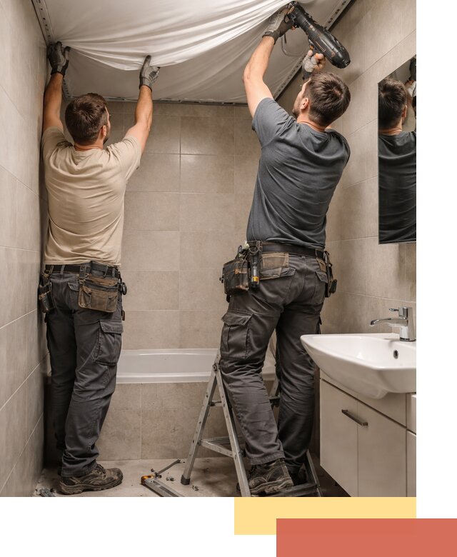 Монтаж натяжного потолка в ванной в Липецке быстро и качественно