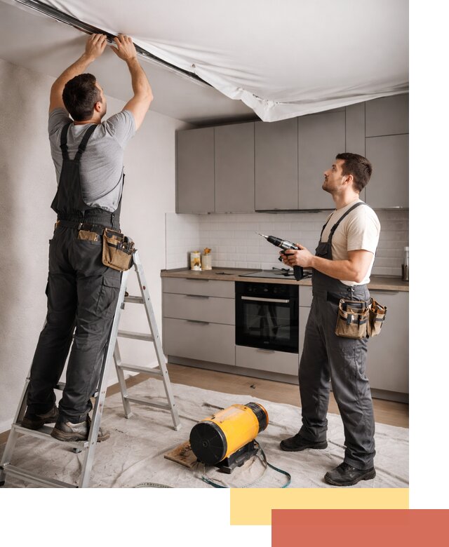 Монтаж натяжного потолка на кухне в Липецке