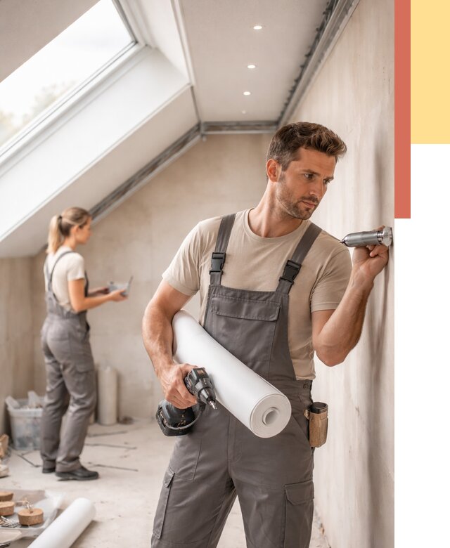 Монтаж натяжного потолка на мансарде в Липецке от 3638 руб. | ОТДЕЛОЧНИК-Лпц