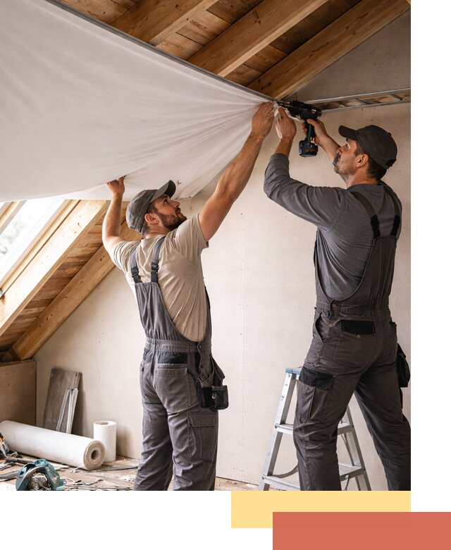 Монтаж натяжного потолка в мансарде в Липецке