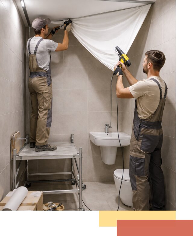 Монтаж натяжного потолка в санузле в Липецке