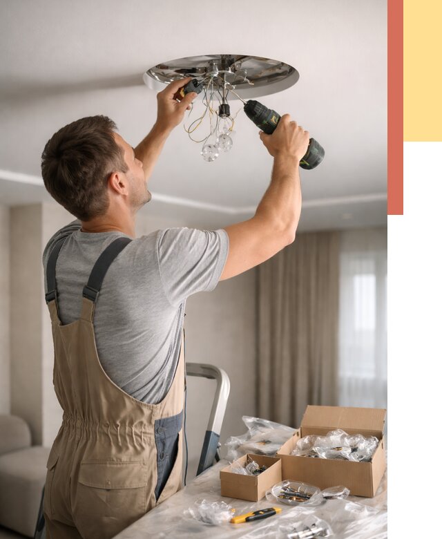 Установка люстры в натяжной потолок в Липецке от 1247 руб. | Быстро и недорого — ОТДЕЛОЧНИК-Лпц