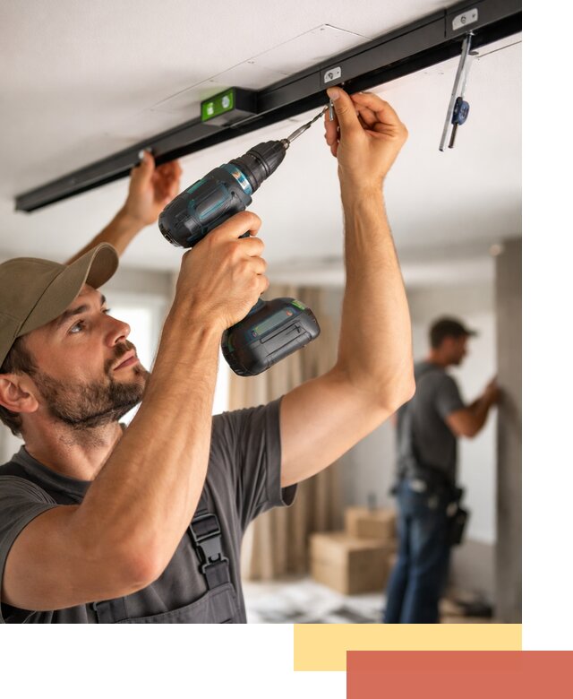 Установка трековых светильников в натяжной потолок в Липецке