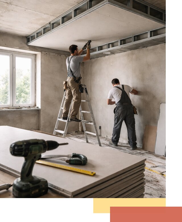 Двухуровневый потолок из гипсокартона в Липецке