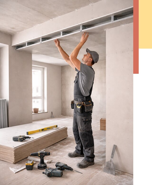 Потолок из гипсокартона с нишей в Липецке от 1299 руб. под ключ | ОТДЕЛОЧНИК-Лпц