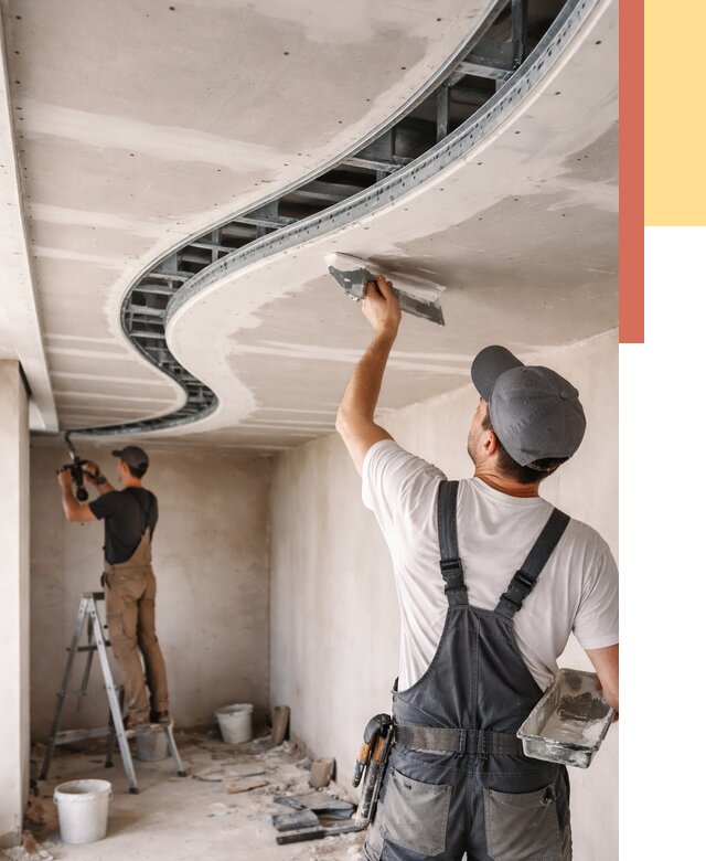 Криволинейный потолок из гипсокартона в Липецке от 2183 руб./м2 | ОТДЕЛОЧНИК-Лпц