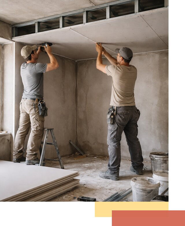 Короб из гипсокартона на потолке под ключ в Липецке