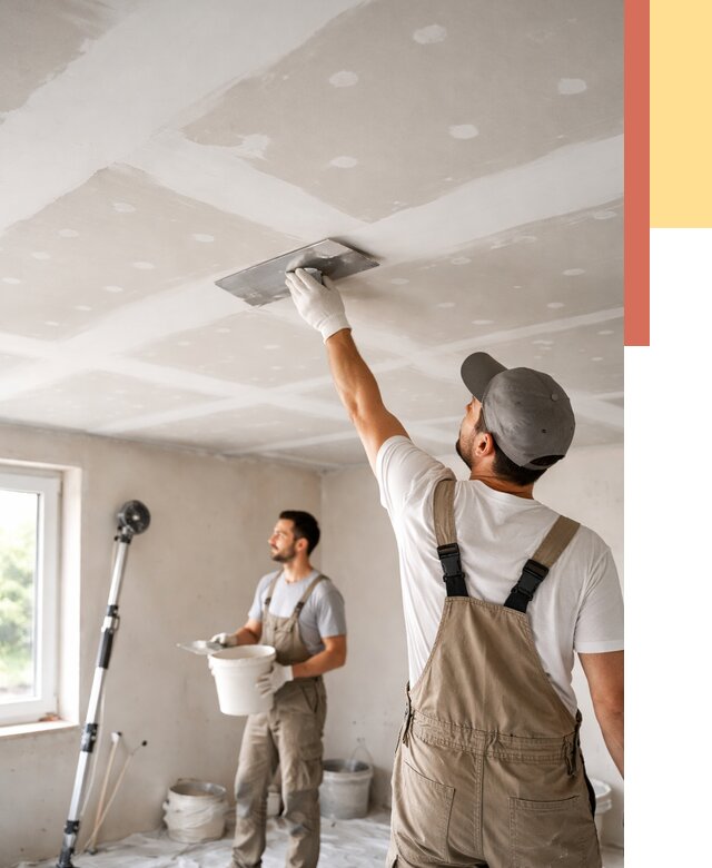 Шпаклевка потолка из гипсокартона в Липецке от 3326 руб./м2 — услуги под ключ | ОТДЕЛОЧНИК-Лпц