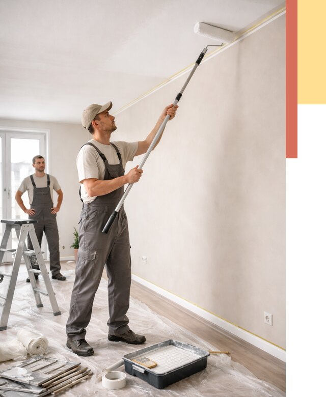 Покраска потолка из гипсокартона в Липецке от 4677 руб./м2 — услуги под ключ | ОТДЕЛОЧНИК-Лпц