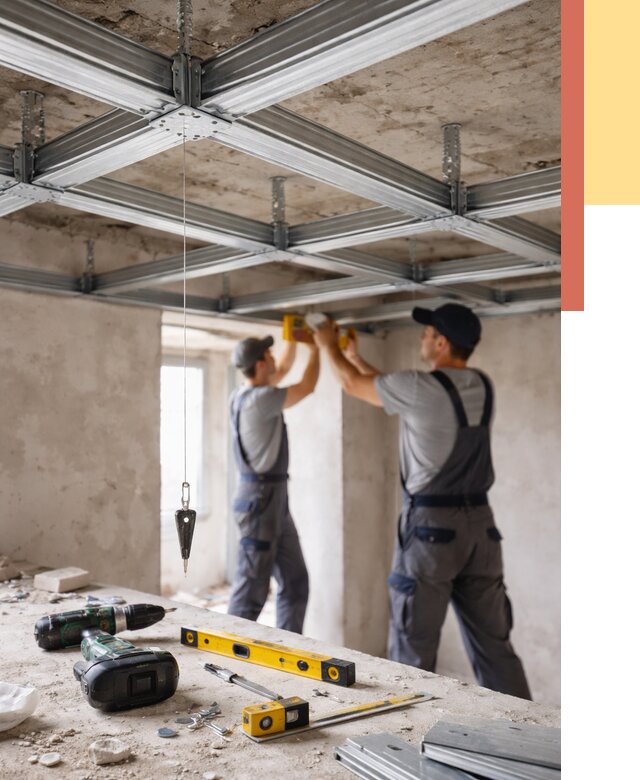 Монтаж каркаса потолка из профиля в Липецке от 4677 руб. — услуги ОТДЕЛОЧНИК-Лпц