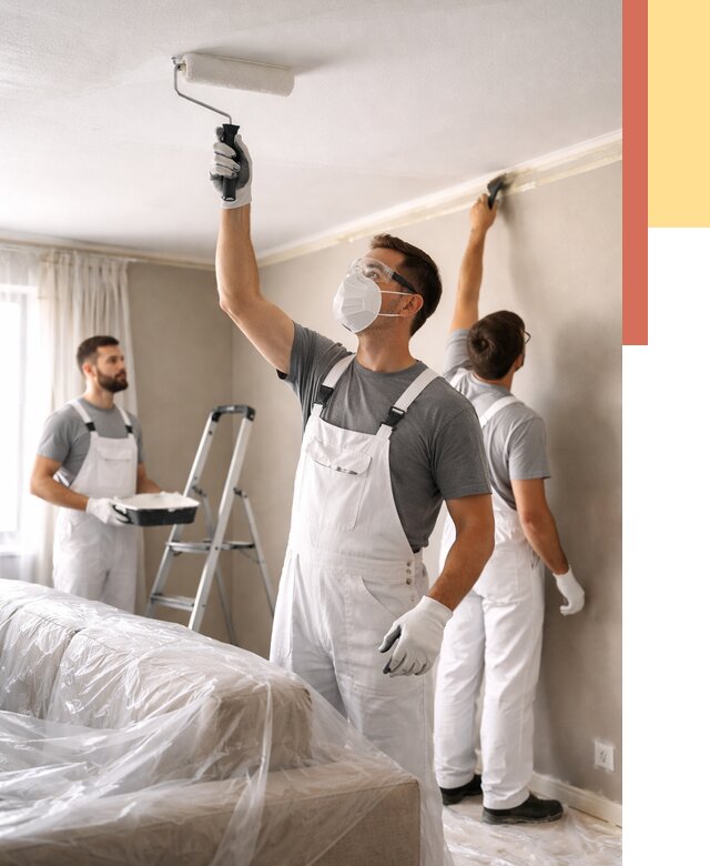 Покраска потолка водоэмельсионной краской в Липецке от 2287 руб/м² — услуги под ключ | ОТДЕЛОЧНИК-Лпц