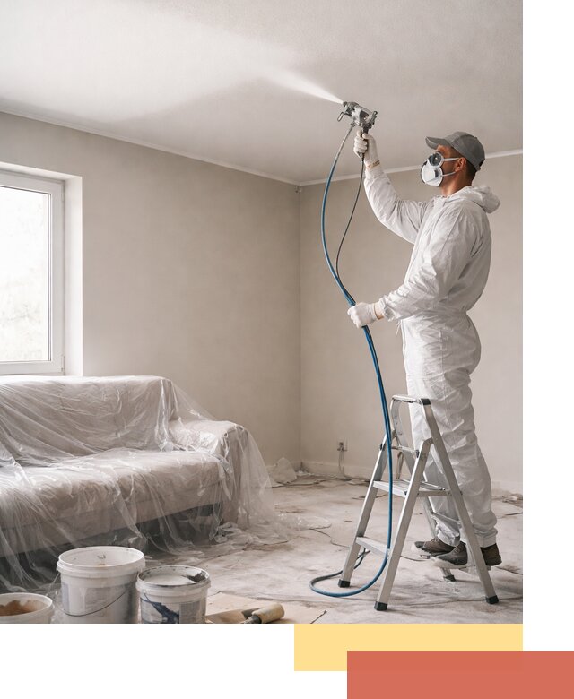 Покраска потолка краскопультом в Липецке быстро и качественно