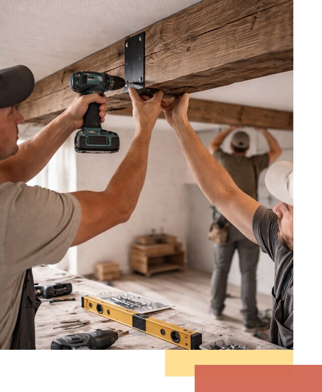 Монтаж декоративных потолочных балок в Липецке