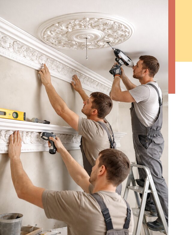 Монтаж лепнины на потолок в Липецке от 3326 руб. быстро и недорого | ОТДЕЛОЧНИК-Лпц