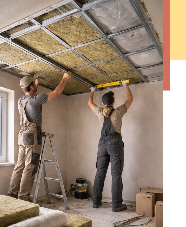 Шумоизоляция потолка в Липецке от 1299 руб. под ключ — услуги ОТДЕЛОЧНИК-Лпц